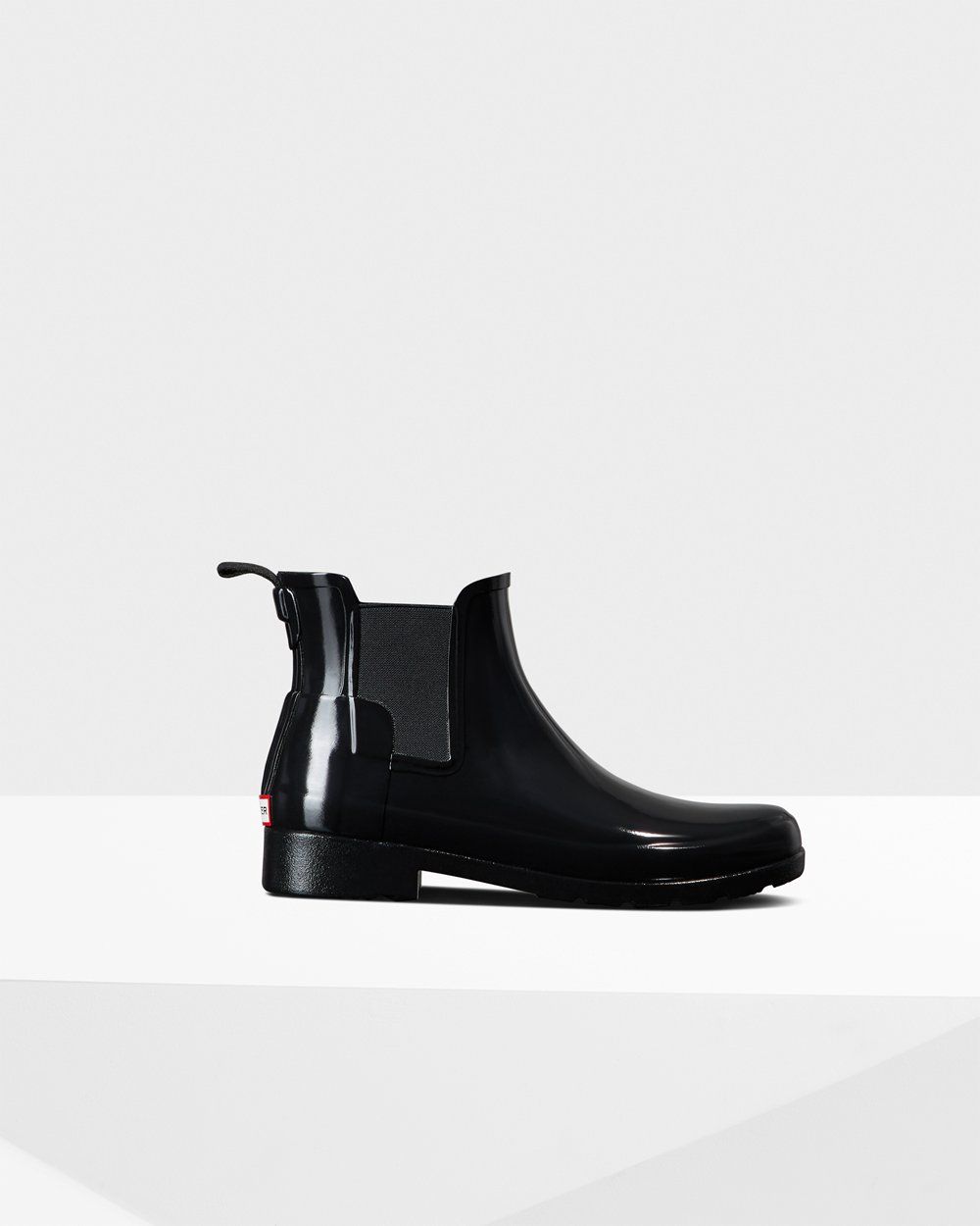 Hunter Refined Gloss Slim Fit Chelsea Boots - Cheap Online Womens Black - FREKVO531